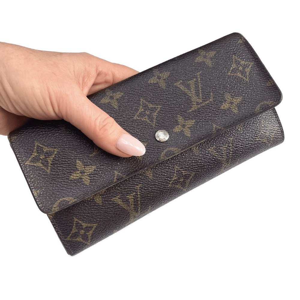Auc Louis Vuitton Brown Mono Bi-Fold Long Wallet - Picture 3 of 15
